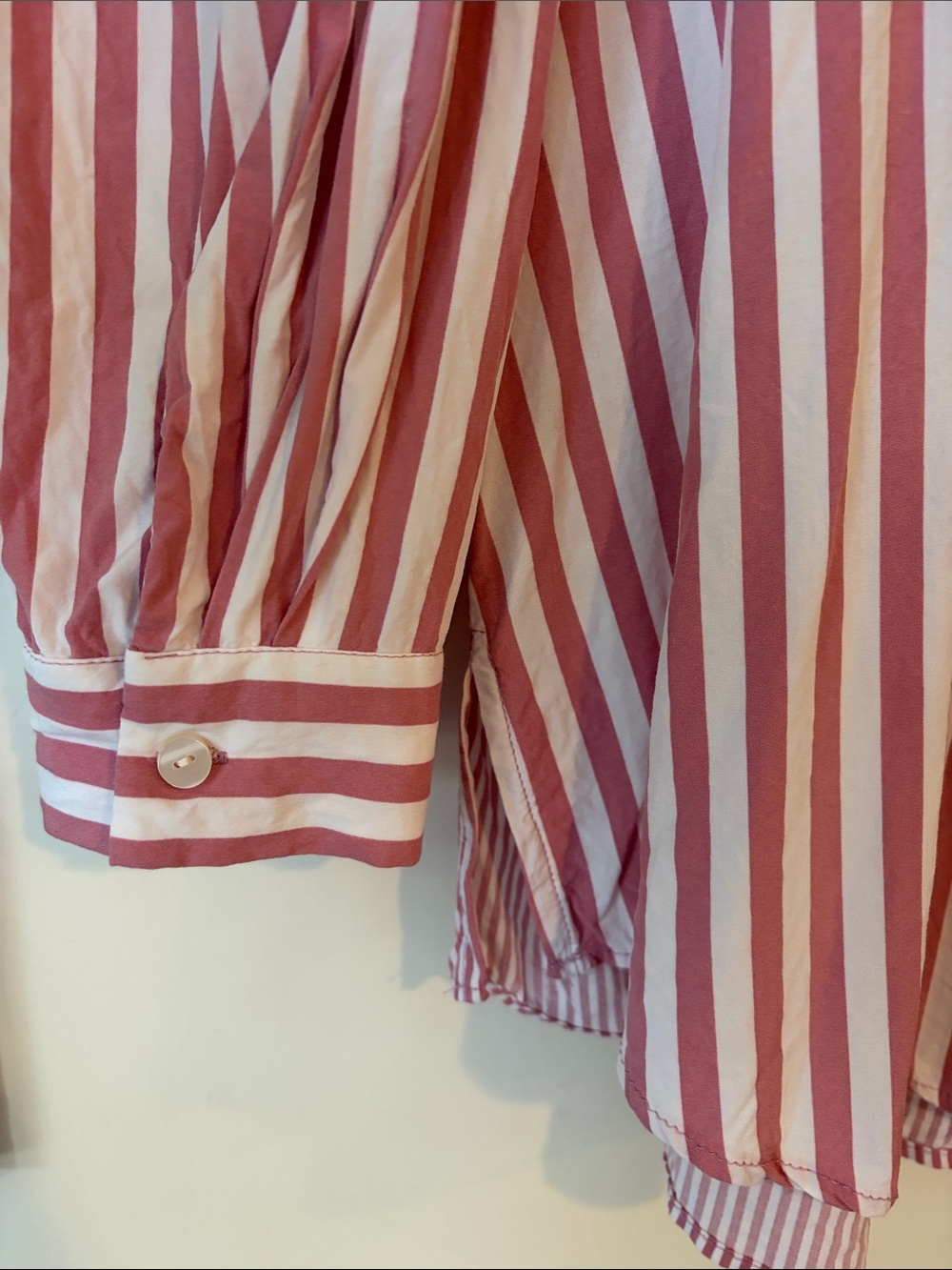 JANE + DELANCEY | Striped Pink and White Collared Women's Top - Picture 6 of 14